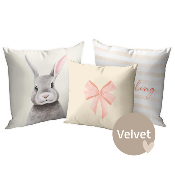 Kissenstoff - DIY - Kissen-Set - Pastel Easter - Velvet - abby and amy - Ostern