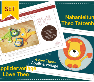 Applikationsvorlage - Kombi  Löwe Theo & Nähanleitung Theo Tatzenherz zum Vorteilspreis