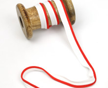 1 Meter Paspelband Duo - Doppelpaspelband - Weiß/Rot