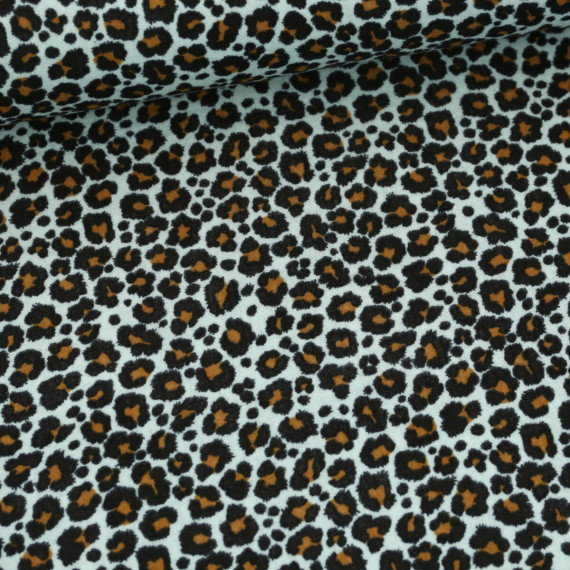 Musselin - Double Gauze - Leopardenmuster - Animal Print - Schnuffeltuch - Windeltuch - Altmint
