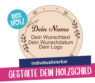 Personalisierbares Holzschild