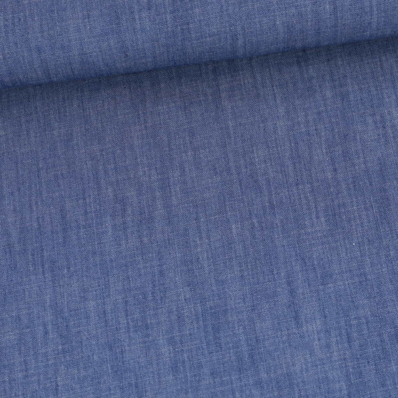 Leichter Jeansstoff - Slub - Leinen Look - Jeansblau