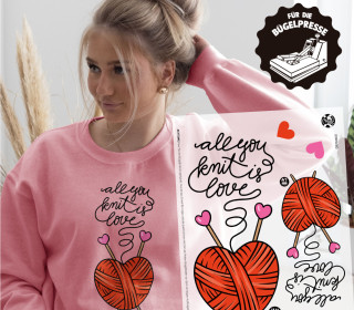 Onkel Bo's Bügelbilder - DIN A4 - All You Knit Is Love - Rot - Hamburger Liebe - BIG