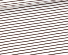 Jersey - Yarn Dyed Stripes - 3mm - Weiß/Dunkelbraun