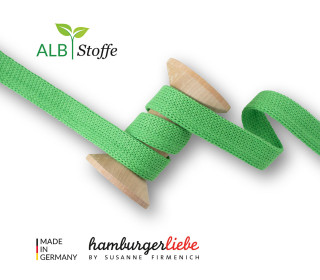 Hoodiekordel - Flachkordel - Cord Me - 20mm - Evermore - Uni - Hamburger Liebe - Grasgrün
