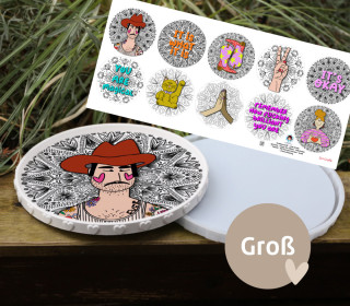 Outdoorstoff - Look At Me - Sprüche - Inlays für Silikon - Dekoteller - Tablett - Mit Sternen/Herzen - Groß - Cherry Picking - abby and amy
