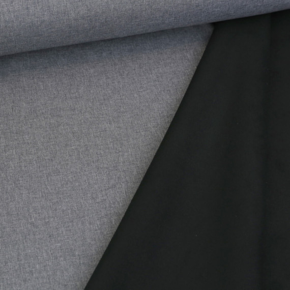 Softshell - Fleece - Meliert - Grau/Schwarz
