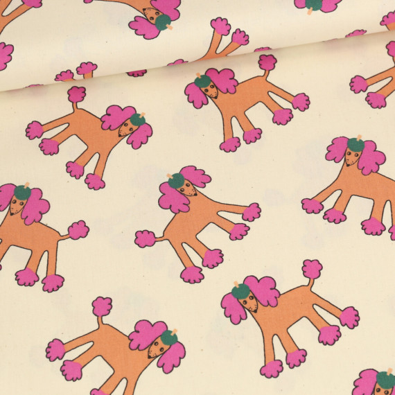 Bio Baumwolle - Webware - Popelin - JENNIFER BOURON - Chic Poodle - Ecru