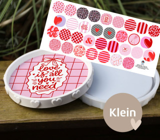 Outdoorstoff - Sweet Love - Inlays für Silikon - Dekoteller - Tablett - Klein - studio.mARTinchen  - abby and amy