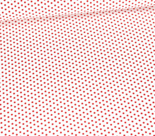 Baumwolle - Webware - Popelin - Bedruckt - Mini-Sternchen - Symmetrisch - Weiß