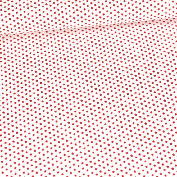 Baumwolle - Webware - Popelin - Bedruckt - Mini-Sternchen - Symmetrisch - Weiß