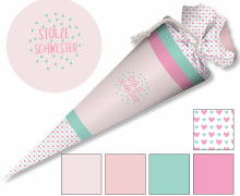 DIY-NÄHSET SCHULTÜTE - GESCHWISTERTÜTE - Stolze Schwester - abby and amy