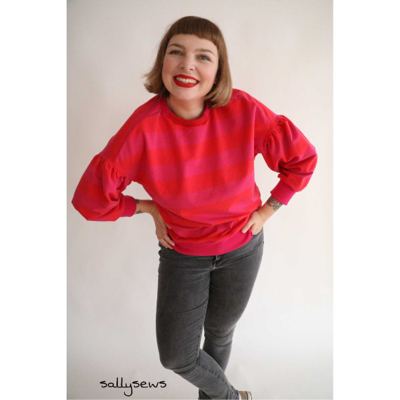 Sommersweat - Just Stripes! - Streifen - Dunkelrot/Fuchsia