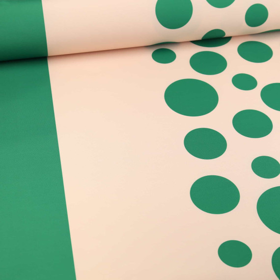 Outdoorstoff - Lucky DOTS - Grün/Creme - abby and amy