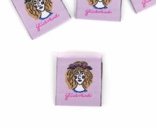 1 Label - Glückskind - Frauenkopf - Flieder - EMJO-DESIGN