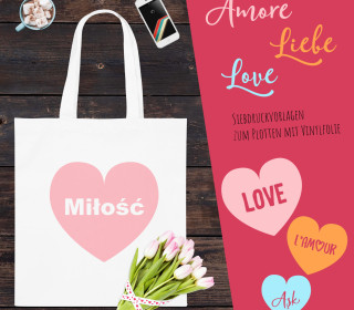 FREEBIE - AMORE - Liebe - International - 15 Sprachen - Siebdruck Vorlagen