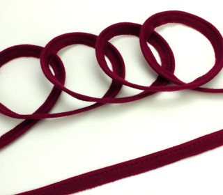 1 Meter elastisches Paspelband/Biesenband - Matt - Bordeaux