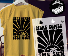 Onkel Bo's Bügelbilder - DIN A4 - Here Comes The Sun - Retro - Schwarz