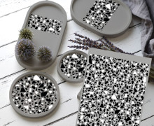 Rub-On Sticker - Terrazzo - Schwarz/Weiß - studio.mARTinchen - Tante Henni Rubon - vielfältig nutzbar