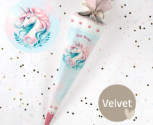 DIY-Nähset Schultüte - Beautiful Unicorn - Velvet - zum selber Nähen