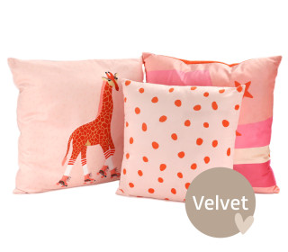 Kissenstoff - DIY - Kissen-Set - Step by Step - Giraffe - Velvet - abby and amy