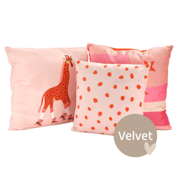 Kissenstoff - DIY - Kissen-Set - Step by Step - Giraffe - Velvet - abby and amy