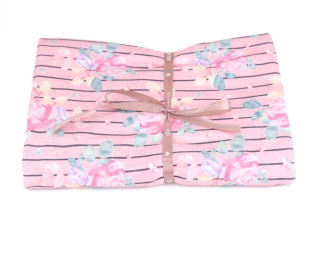 1,15m Zuschnitt - Sommersweat - Vintage BlumenKitz - Paneel - Rosa Meliert - Bio Qualität - NIKIKO