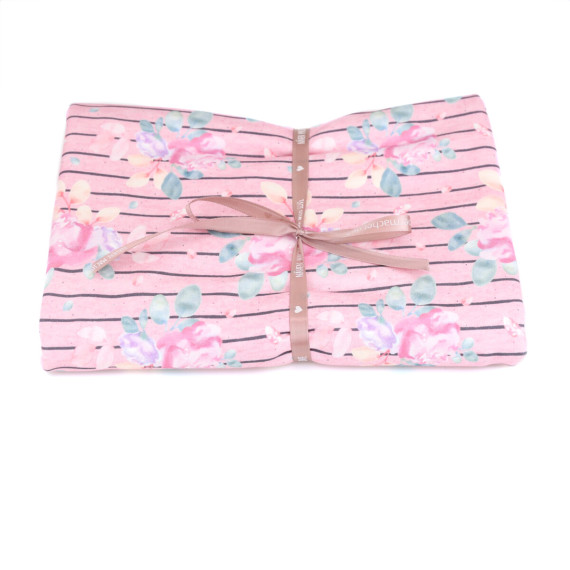 1,15m Zuschnitt - Sommersweat - Vintage BlumenKitz - Paneel - Rosa Meliert - Bio Qualität - NIKIKO