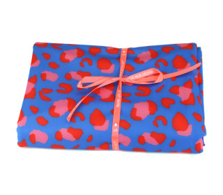 2,65m Zuschnitt - Badelycra - Leo Animal Print - Blau - Rosa/Rot - abby and me