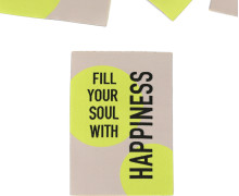 1 Super BIG Label - FILL YOUR SOUL WITH HAPPINESS - Anlukaa - Sand/Limettengelb