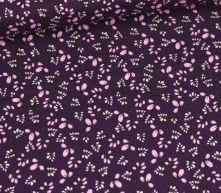 Baumwolle - Webware - Ring A Roses - Brilliant - Mini Blütenranken - Violett - Gütermann