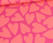 Softshell - Fleece - Sweetest Hearts - Pink/Lachs - abby and amy