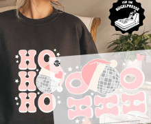 Onkel Bo's Bügelbilder - DIN A4 - Ho Ho Ho - Schriftzug - Disko - BIG - Weihnachten