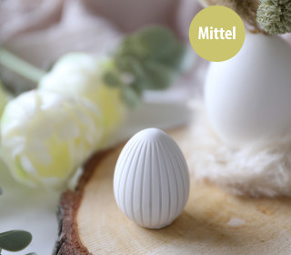 Silikon - Gießform - Elegantes Osterei mit Streifen - Deko-Osterei - Mittel - vielfältig nutzbar