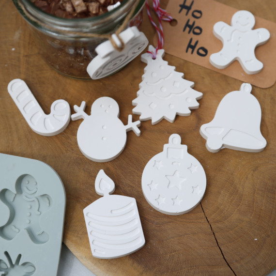 Silikon - Gießform - Matte für 8 Weihnachtsmotive - vielfältig nutzbar