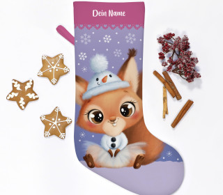 DIY-Nähset - Nikolaussocke - Softshell - Süße Weihnachtszeit - Eichhörnchen
