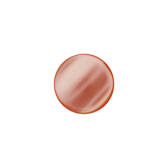 1 Polyesterknopf - Rund - 14mm - Öse - Uni - Glanz - Orange