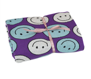 1,4m Zuschnitt - Bio-Jacquard - 4 Farb Spezial Jacquard Jersey - Smile - Choose Your Vibe - Lila - Hamburger Liebe