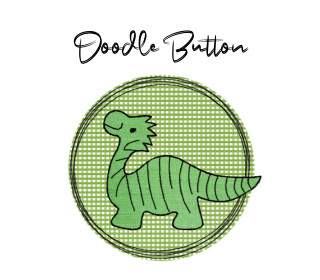 Stickdatei Doodle Button Dino - Rahmen ab 10 cm x 10 cm, Applikation, Dinosaurier, Button, Aufnäher, sticken, Stickmuster