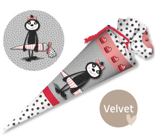 DIY-Nähset Schultüte - GESCHWISTERTÜTE - Faultier - Rot - Formenfroh - Velvet - abby and amy