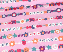 Baumwolle - Webware - Fine Popeline - Love - Rosa