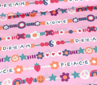 Baumwolle - Webware - Fine Popeline - Love - Rosa