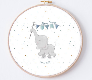 DIY Stickrahmen - Beautiful Summer - Eddi - personalisiertes Stickrahmen Bild - Stickherz - zum Selbermachen