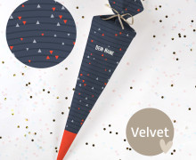 DIY-Nähset Schultüte - Wirre Dreiecke - Velvet - zum selber Nähen