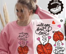 Onkel Bo's Bügelbilder - DIN A4 - All You Knit Is Love - Rot - Hamburger Liebe - BIG