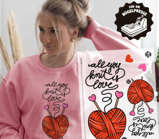 Onkel Bo's Bügelbilder - DIN A4 - All You Knit Is Love - Rot - Hamburger Liebe - BIG