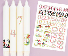 DIN A4 - Tattoofolie - Zahlen - Blumen - für Kerzen / Keramik