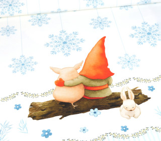 Sommersweat - Gnomes - Tomte Und Pepples - XXL - Paneel - Weihnachten - Weiß - Bio Qualität - abby and me