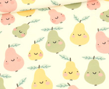 Sommersweat - Cute Fruits - Birnen - Ecru - Bio Qualität - abby and me