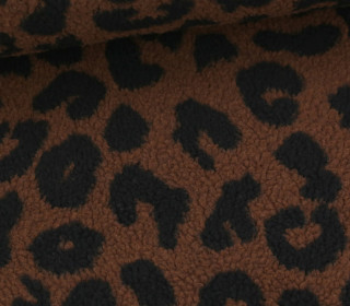 Teddystoff - Teddy - Animal Print - Leo - Big - Schokoladenbraun/Schwarz